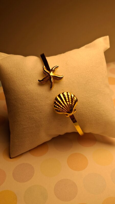 Gold Starfish and Seashell Anti Tarnish Bracelet