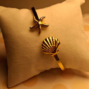 Gold Starfish and Seashell Anti Tarnish Bracelet